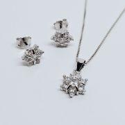 Parure donna fiore in argento 925%