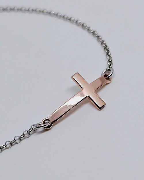 Bracciale con croce argento 925%
