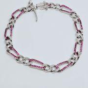 Bracciale donna catena argento 925% con pietre