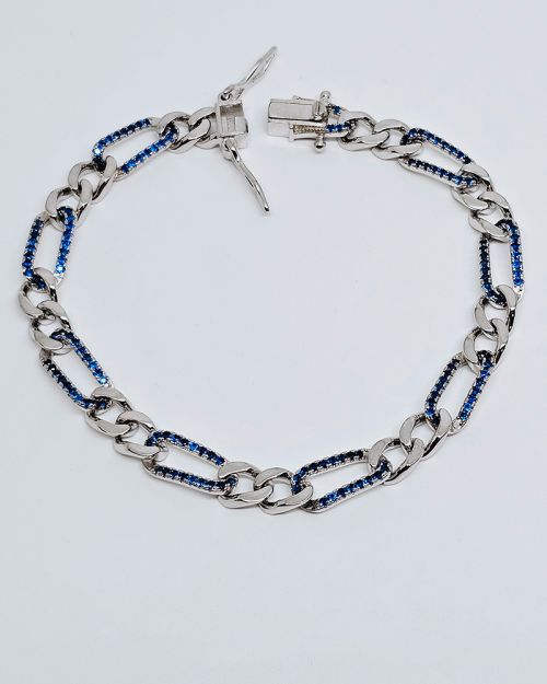 Bracciale donna catena argento 925% con pietre