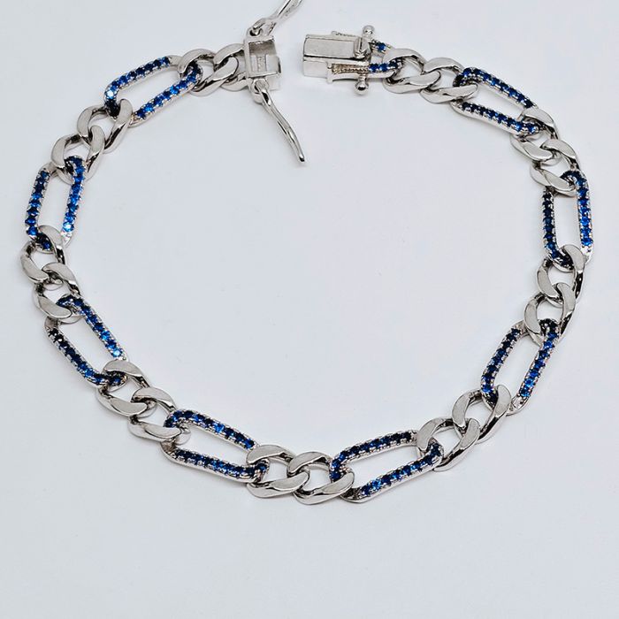 Bracciale donna catena argento 925% con pietre