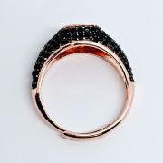 Anello donna da mignolo in argento 925% nero e verde