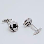 Gemelli in argento 925% con onice nero