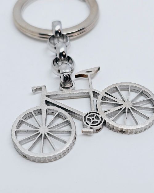 Portachiavi in acciaio con bicicletta