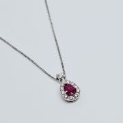 Collana in oro 750% con rubino e diamanti