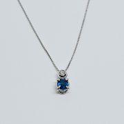 Collana in oro 750% con Zaffiro e diamante