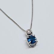 Collana in oro 750% con Zaffiro e diamante