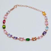 Bracciale in argento 925% con pietre colorate larghe 5mm