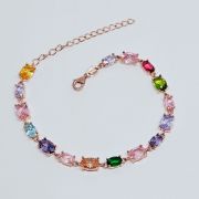 Bracciale in argento 925% con pietre colorate larghe 5mm