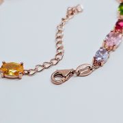 Bracciale in argento 925% con pietre colorate larghe 5mm