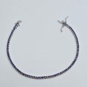 Bracciale tennis 19cm in argento 925% pietre lilla 2,5mm