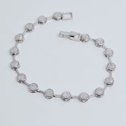 Bracciale 18cm in argento 925% cristalli gialli, bianchi e multicolor 5mm