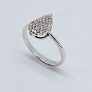 Anello donna in oro 750% con diamanti forma goccia ct 0.40