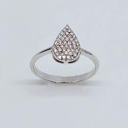 Anello donna in oro 750% con diamanti forma goccia ct 0.40