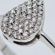 Anello donna in oro 750% con diamanti forma goccia ct 0.40
