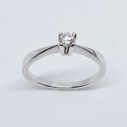Anello solitario donna in oro 750% con diamante 0.18ct