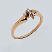 Anello solitario donna in oro rosa 750% con diamante ct 0.06