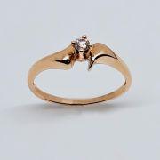 Anello solitario donna in oro rosa 750% con diamante ct 0.06