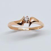Anello solitario donna in oro rosa 750% con diamante ct 0.06