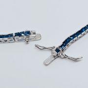 Bracciale tennis 18cm in argento 925% pietre blu 2,5mm