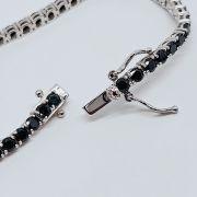 Bracciale tennis 21cm in argento 925% con zirconi neri 2,5mm