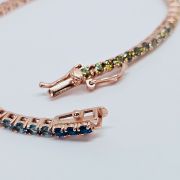 Bracciale tennis 18cm in argento 925% con zirconi Rainbow 2,5mm