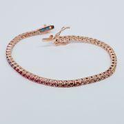Bracciale tennis 18cm in argento 925% con zirconi Rainbow 2,5mm