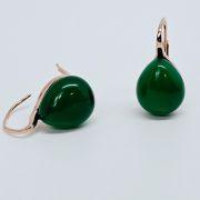Orecchini pendenti in argento 925% con pietre forma goccia verde