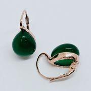 Orecchini pendenti in argento 925% con pietre forma goccia verde
