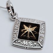 Collana uomo argento 925% con rosa dei venti