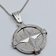 Collana uomo argento 925% con rosa dei venti