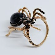 Anello ragno stile antico oro 375% con pietre preziose