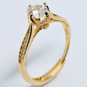 Anello solitario in argento 925% con zirconi