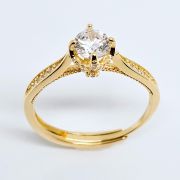Anello solitario in argento 925% con zirconi