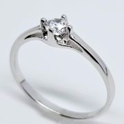 Anello solitario in argento 925% con zircone da 3,5 e 4mm