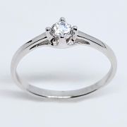 Anello solitario in argento 925% con zircone da 3,5 e 4mm