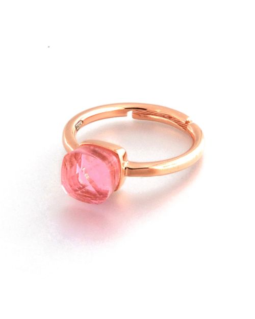 Anello in argento rosato con pietra