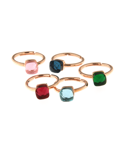 Anello in argento rosato con pietra