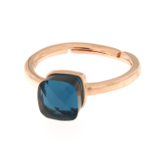 Anello in argento rosato con pietra