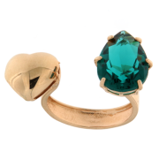 Anello in argento rosato con cuore e pietra