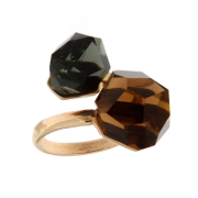 Anello a contrariè in argento rosato con pietre colorate