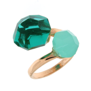 Anello a contrariè in argento rosato con pietre colorate