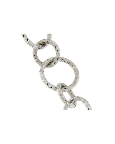 Bracciale donna a catena in argento rodiato 925%, con lavorazione diamantata