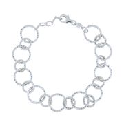 Bracciale donna a catena in argento rodiato 925%, con lavorazione diamantata