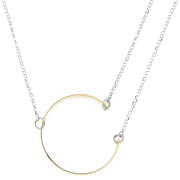 Collana in argento 925 rodiata con ciondolo dorato