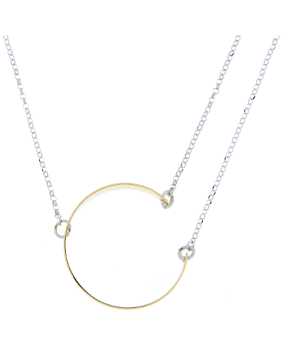 Collana in argento 925 rodiata con ciondolo dorato