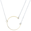 Collana in argento 925 rodiata con ciondolo dorato
