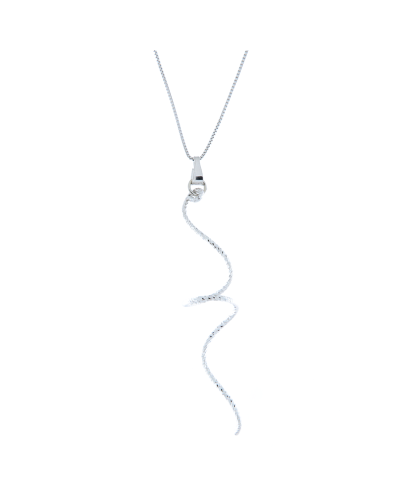 Collana donna in argento 925 rodiata con ciondolo lavorazione diamantata