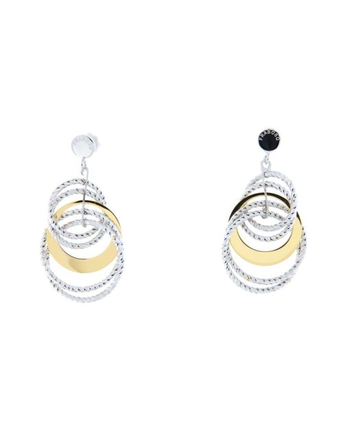 Orecchini in argento pendenti donna bicolore