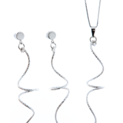 Collana donna in argento 925 rodiata con ciondolo lavorazione diamantata